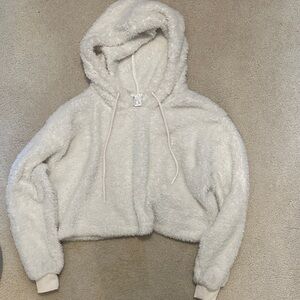 Forever 21 Cream Fuzzy Hoodie
